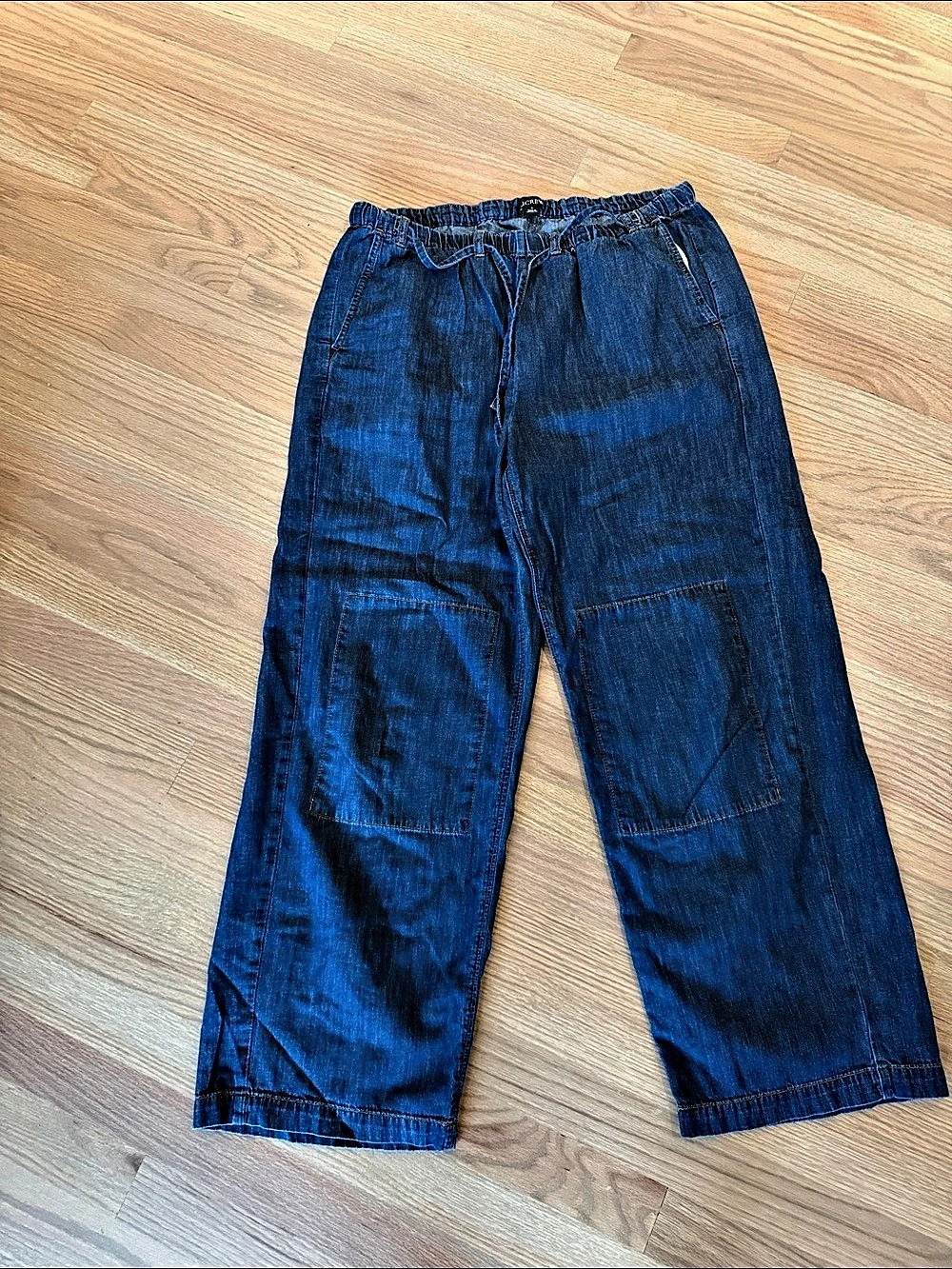 J.Crew Relaxed pull on pants in chambray Wide Leg Pants Blue